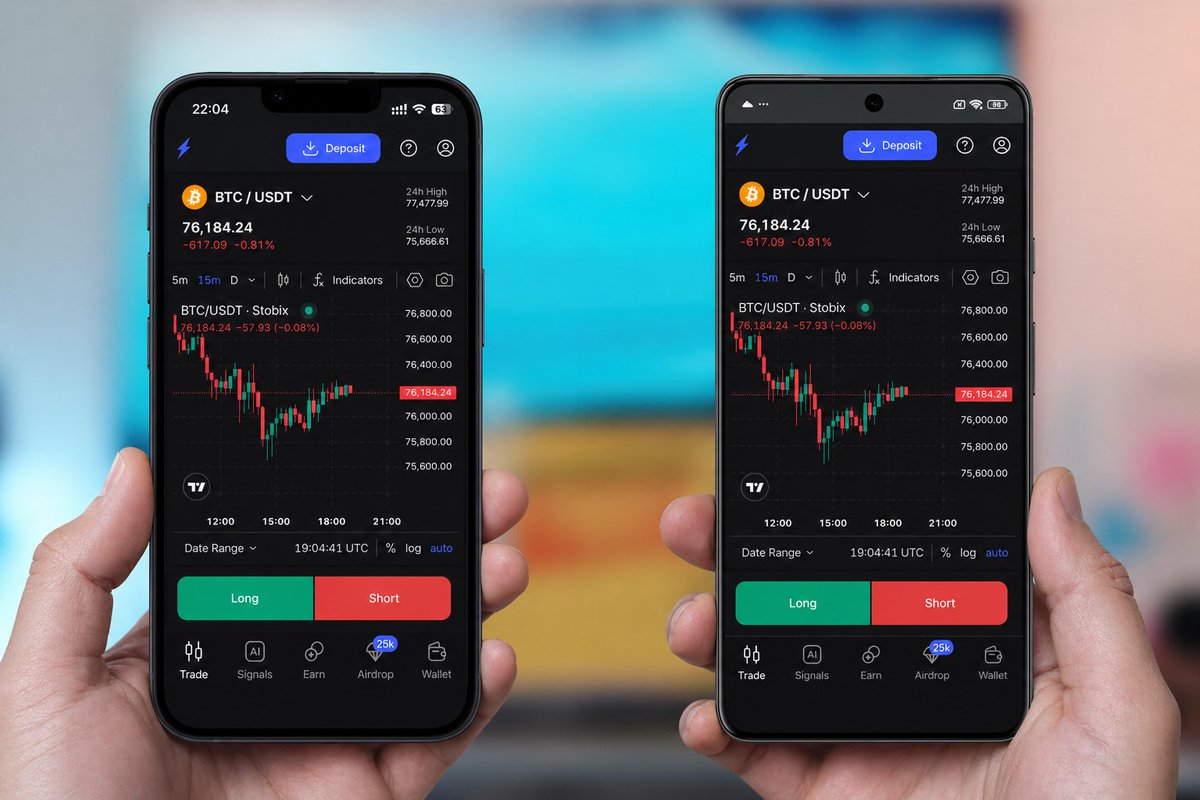 📱 iOS or Android - your choice

 Stobix app is now available on both platforms 🚀

Trade anytime. 
Trade anywhere. 
Right from your phone ⚡️  

Have you downloaded it yet? 👀

Android 👉 play.google.com/store/apps/det…

iOS 👉 apps.apple.com/app/apple-stor…