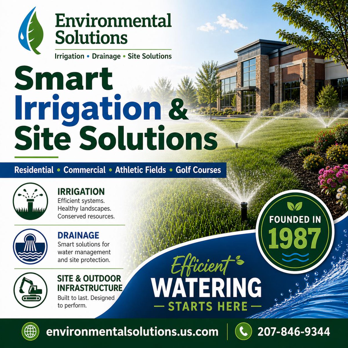EnviroSol1's tweet photo. Environmental Solutions:

Smart Irrigation and Site Solutions for Residential, Commercial, Athletic Fields, Golf Courses …

https://t.co/w0dX2biWx0

#residential #commercial #athleticfields #golfcourses #irrigation #smartirrigation #EnvironmentalSolutions https://t.co/820gVQ17m5