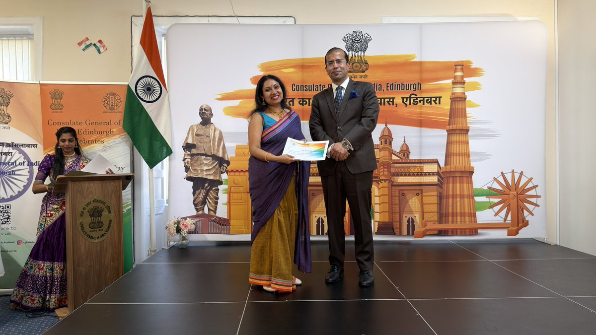 TanwiBhattacha2's tweet photo. Honoured to represent Indian classical dance at the 77th ICCR Day Celebration at the @IndiaInScotland 🇮🇳✨

As the founder of Nikkan Dance Academy, proud to showcase our cultural heritage on this prestigious platform 💃

Grateful 🙏

#ICCRDay #IndianCulture #Nikkan https://t.co/7ND0dIkQVF