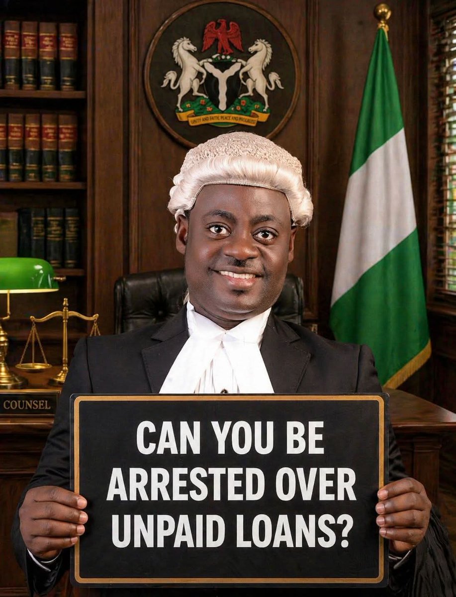 CAN YOU BE ARRESTED OVER UNPAID LOANS? 

Someone lends you money or you were granted a loan, but, when it's due for payment, you can't meet up with the pay due to one reason or the other. 

Your failure or refusing to repay the loan is NOT automatically a criminal offence.

It is