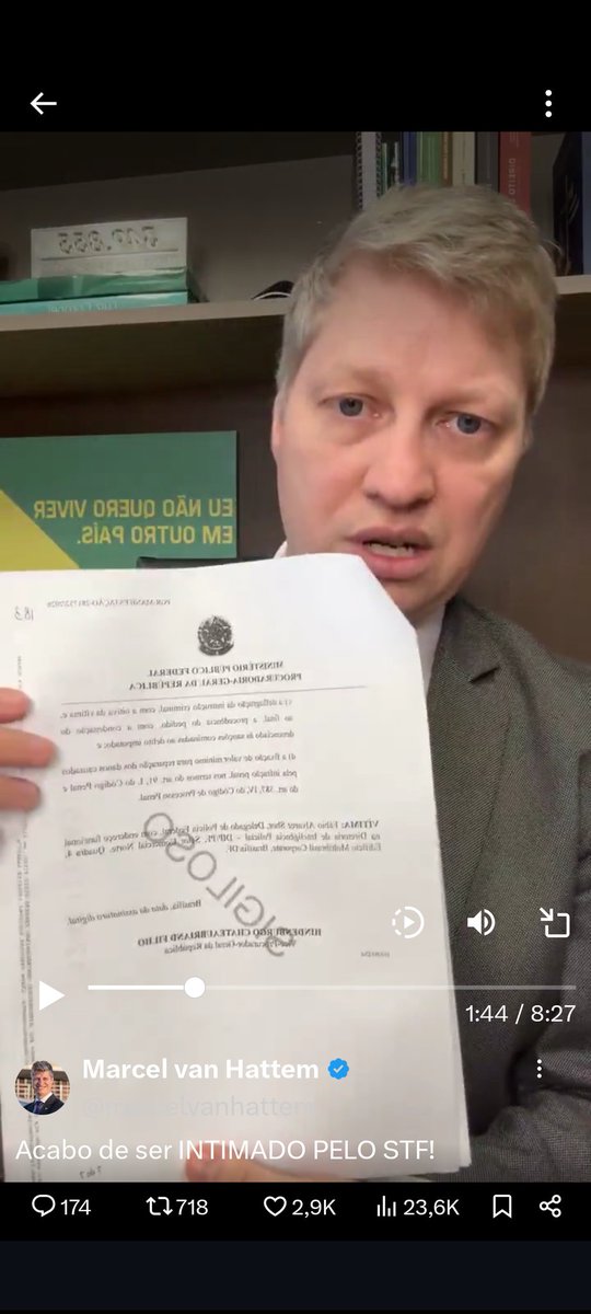 pilgerowski's tweet photo. @marcelvanhattem Um SIGILOSO enorme na intimação e o caro deputado desrespeitando... 

Se não (como ele diz) havia nada contra ele agora tem. 😂 https://t.co/TtermISTik