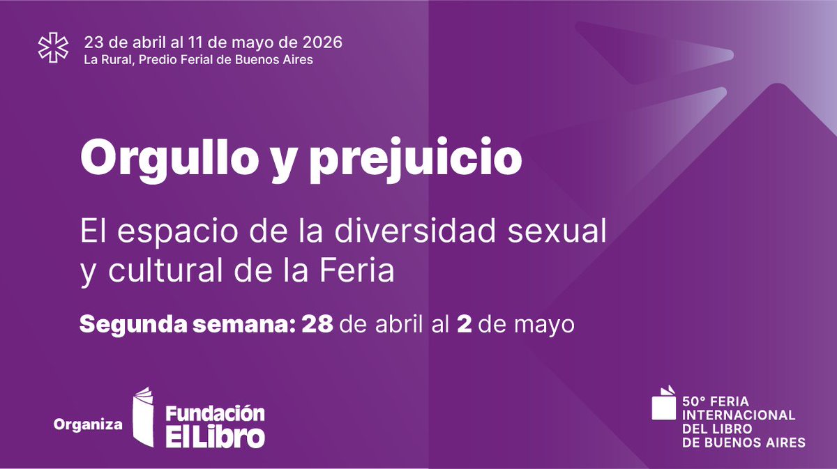 ferialibro_ba's tweet photo. ¡Seguimos con todo en Orgullo y Prejuicio! 🌈✨

Conocé la agenda de la segunda semana (28/04 al 02/05) en el espacio de diversidad sexual y cultura de la Feria. https://t.co/7Y6GtenvHy
