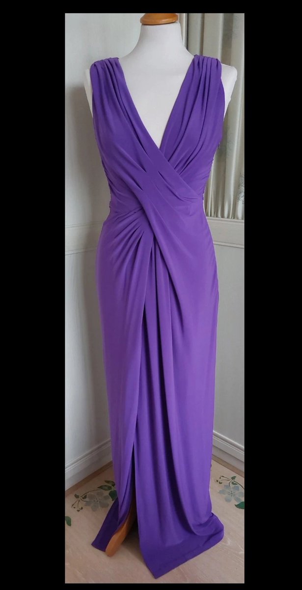 open lace back dress Mariposa Purple Chiffon Maxi Halter Dress