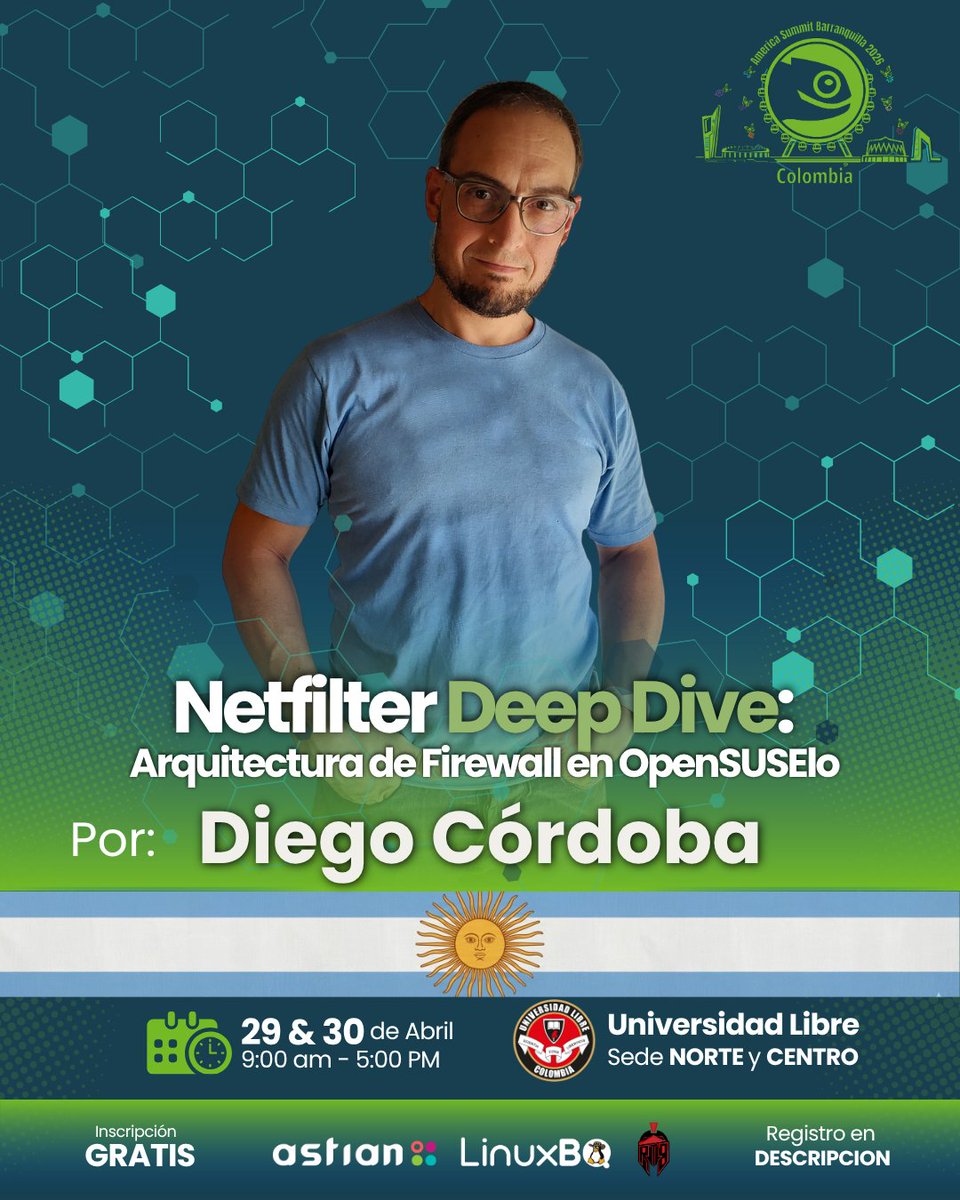 openSUSE's tweet photo. Deep dive into #Netfilter on #openSUSE! Get a walk through of #kernel-level packet filtering and advanced #nftables implementation. Firewalls aren't dead; they're essential. 🔥🐧 https://t.co/BgY1Tc2AXv https://t.co/KZwqi3gemM