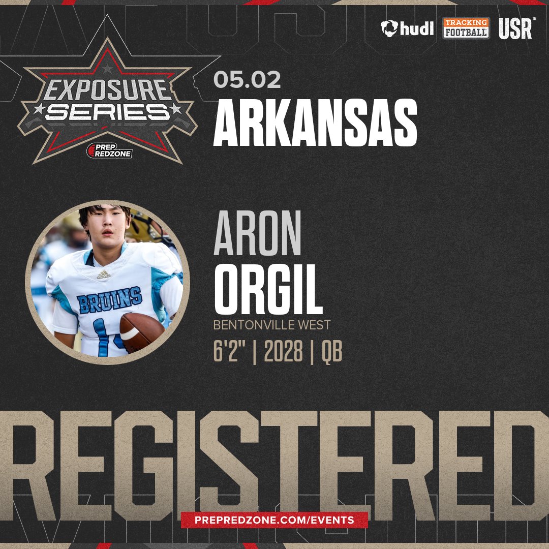 PrepRedzoneAR's tweet photo. Welcome Class of 2028 Aron Orgil (@AronOrgil) of Bentonville West to the @PrepRedzoneAR Exposure Series Showcase on May 2nd @ Jacksonville High School. 

🔥🏈 #PRZExposureSeriesAR 🏈🔥

Register NOW! 👇  https://t.co/seobntTjPo https://t.co/mth2smTKD8