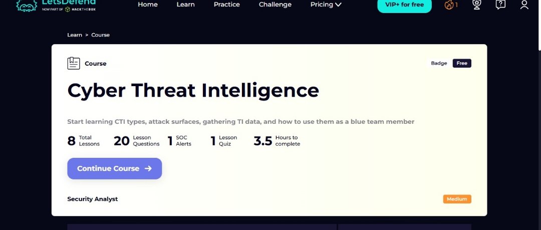 Becca_cyber's tweet image. As part of the first task at Cyblack SOC Academy, I studied the courses provided on LetsDefend: 

Cyber Threat Intelligence (CTI)
How to Investigate a SIEM Alert VirusTotal for SOC Analysts 

@ireteeh @segoslavia @Hubris_savvy 

#CyberSecurity #SOC #ThreatIntel #BlueTeam