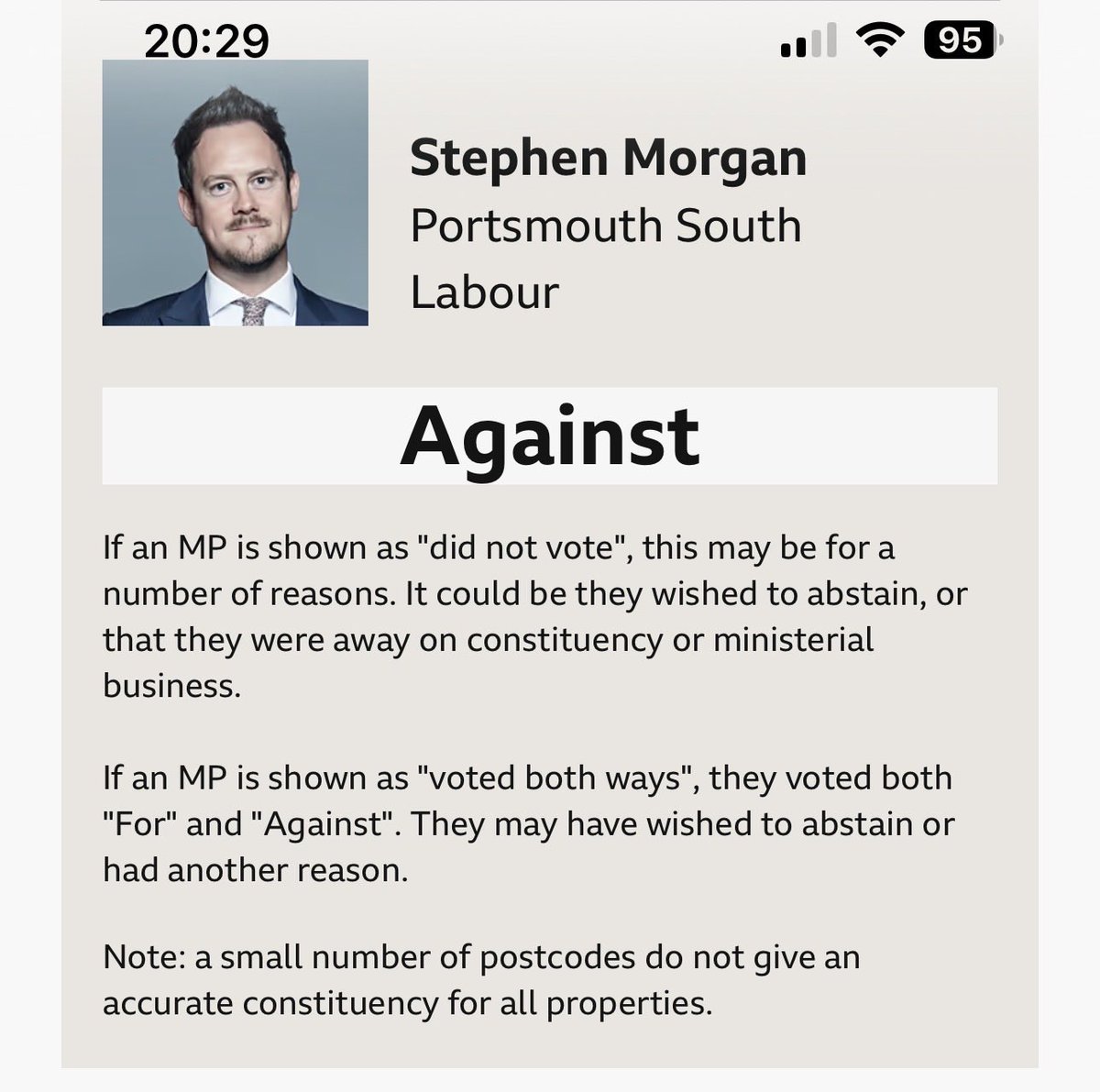 Not good enough from my local MP. Protecting the mate of a convicted paedophile.