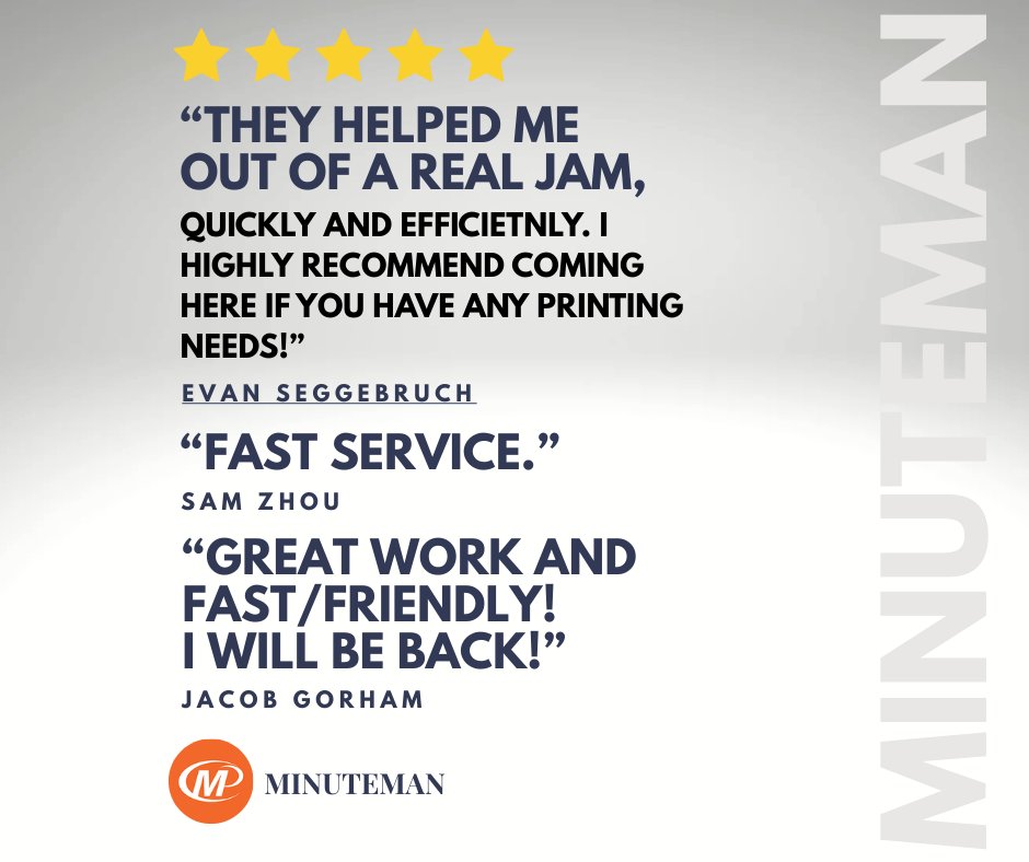 Minuteman_CU's tweet image. Looking to kickstart your next marketing project? Call the Minuteman Team at 217-355-0500, write minuteman@cuPrinting.com, or click the link to request a quote. We design, print, and promote you! minuteman.com/us/locations/i…  
#Reviews #Marketing #Minuteman #DesignPrintPromote