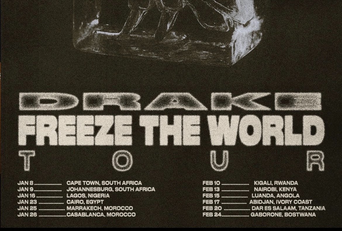 BRKonX's tweet photo. 🔖Ça vient de tomber, c’est frais,
Drake fera une tournée en Afrique en 2027 et sera  à Abidjan 🇨🇮 le 17 Fev. https://t.co/Oa0FBcRDor