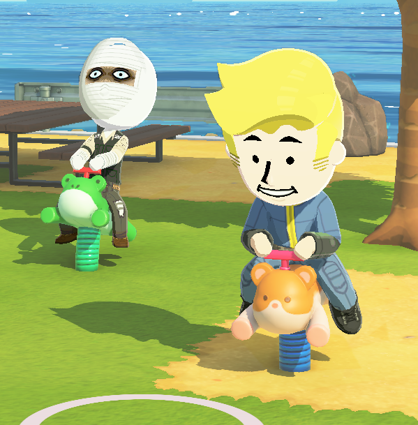 werepacmanfrog's tweet photo. vault boy stopped being socially awkward and finally made friends!!! and hes so popular!!! go vault boy go!!! the island is ur oyster!!! https://t.co/2ymFTSVeSg