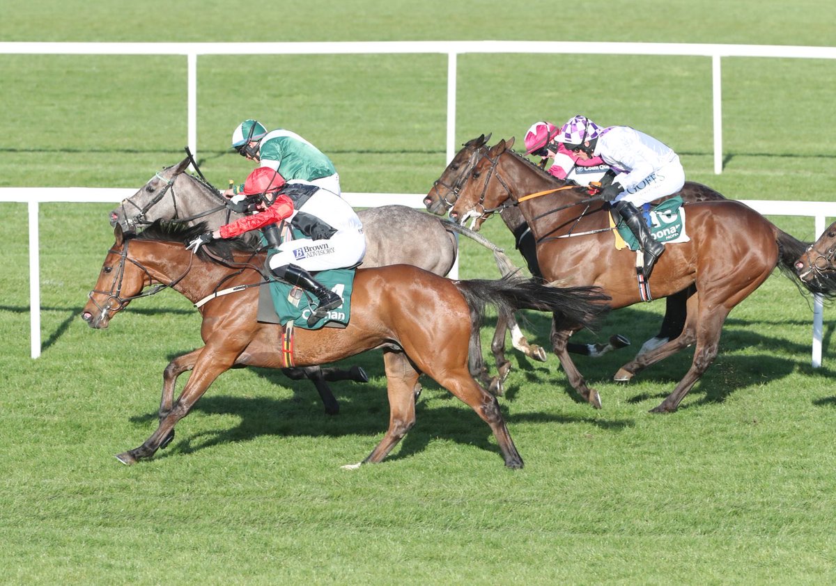 WillieMullinsNH's tweet photo. Delamotte &amp; Patrick finish Day 1 off strongly landing the Willie Coonan Memorial INH Flat Race at Punchestown🥇A top class ride for owner @Ed_Ware ❤️🤍🖤

📸Caroline Norris https://t.co/pTZycIlj0Q