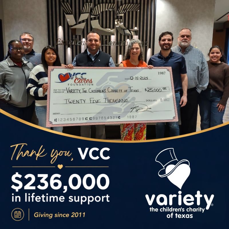 vcccares's tweet photo. We’re pleased to present a donation to @VarietyTexas, a beneficiary of our VCC Cares Charity Golf Classic. Variety provides critical support and resources for children and young adults with disabilities, helping remove barriers and create greater opportunities across the state. https://t.co/oFOaoDpRWf