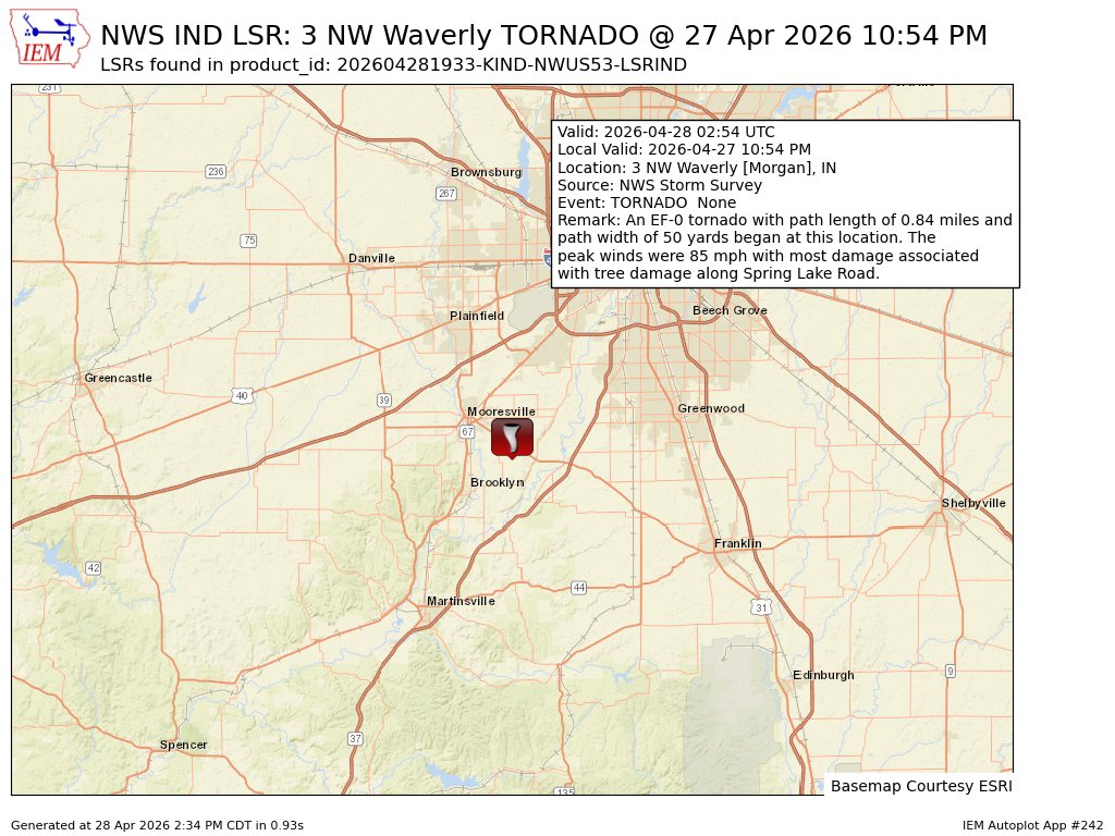 [Delayed Report] On Apr 27, at 10:54 PM EDT, 3 NW Waverly [Morgan Co ...