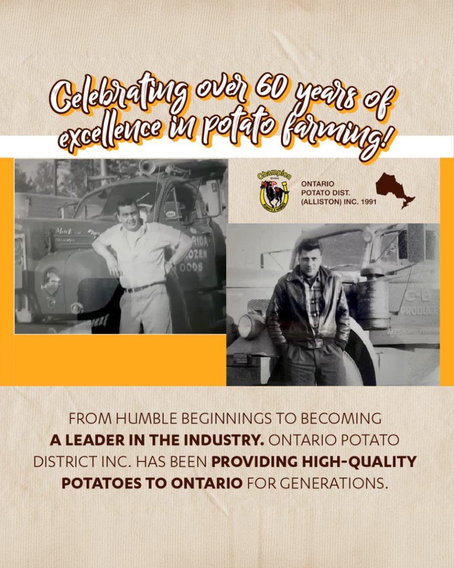 OPDI_ca's tweet image. Rooted in tradition, grown through excellence. Celebrating more than 60 years of Ontario Potato Distributing Inc.. 🌱🥔

Visit opdi.ca to learn more!

#ontario #alliston #buylocal #qualityfirst #potatoes #toyourtable #potatotips #tips #hacks #potatohacks