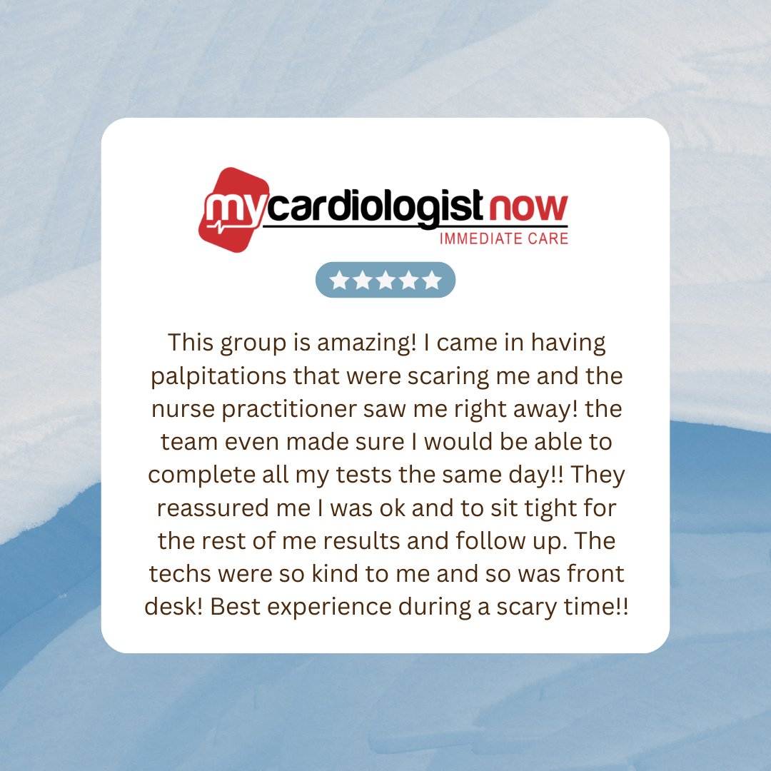 my_cardiologist's tweet image. Testimonial Tuesday 💙

We’re so glad this patient felt supported and cared for during a stressful time. Providing timely, compassionate care is always our priority.

#TestimonialTuesday #PatientExperience #HeartHealth #MyCardiologist #HealthcareExcellence #HealthyHeart