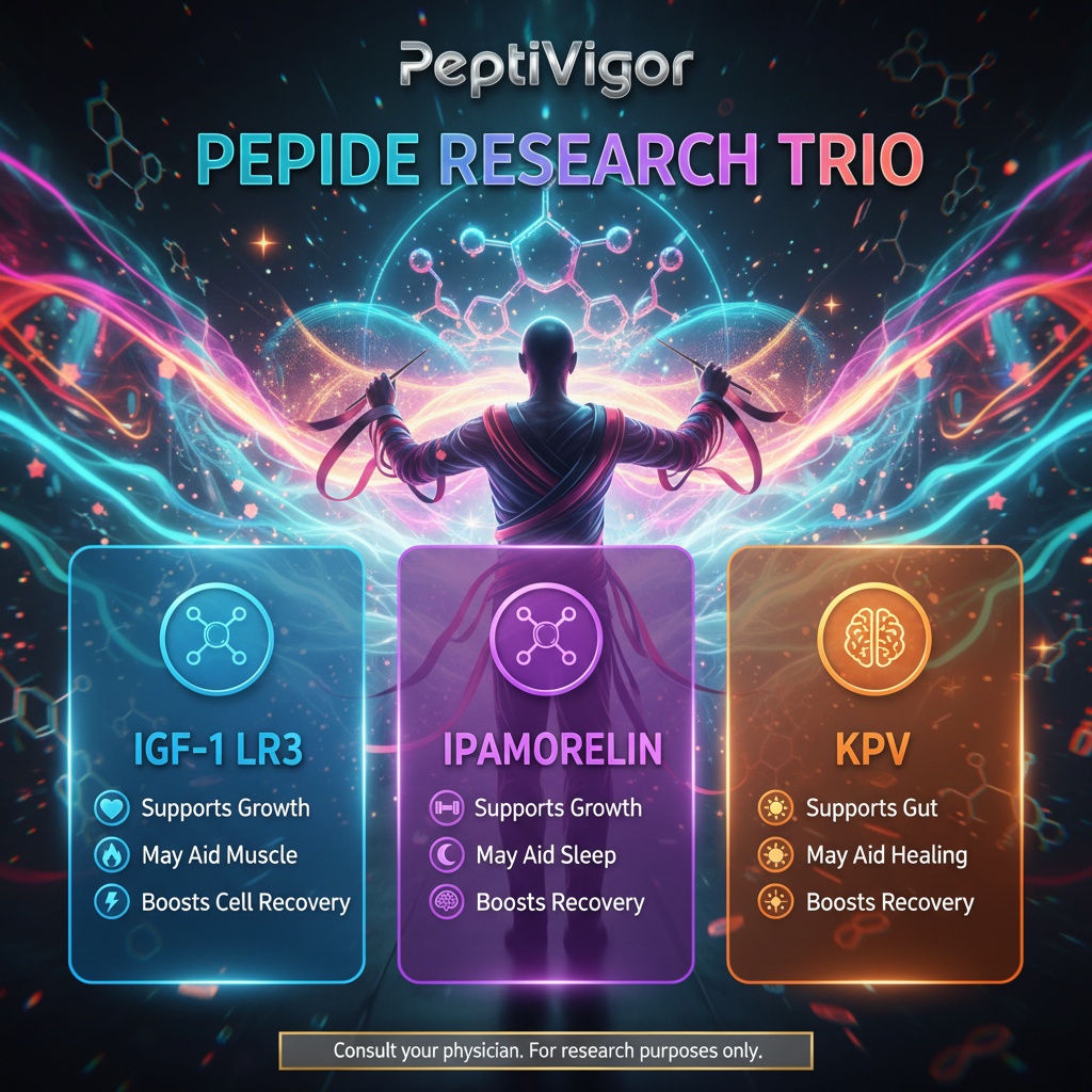 Researchers are uncovering fascinating details about peptides like IGF-1 LR3,  Ipamorelin, and KPV in cellular studies. Dive into our image exploring  these at https://t.co/Af8Ndq0M7x. How might these findings shape future  science? #BioScience #