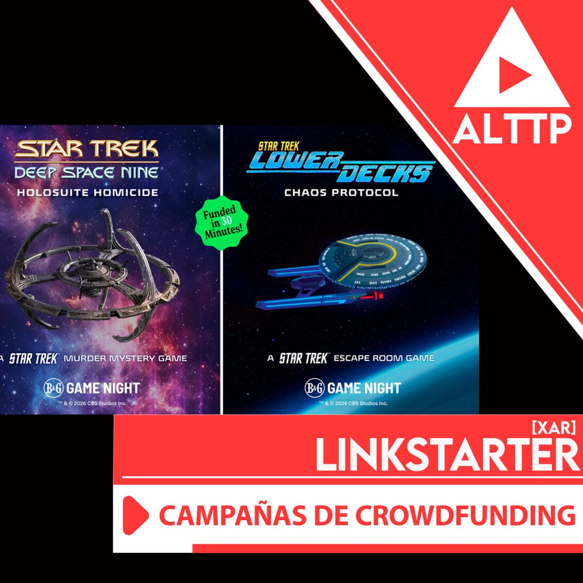LinkToPodcast's tweet photo. 🖖 Star Trek Mystery Escape Games de @BeadleAndGrimms 
Resuelve misterios en el universo Star Trek con estas experiencias tipo escape room. Ideal para fans de la saga y del trabajo en equipo.
#ALTTP #Linkstarter #StarTrek

https://t.co/NOKkdhhjfL https://t.co/uErgR9OaMf