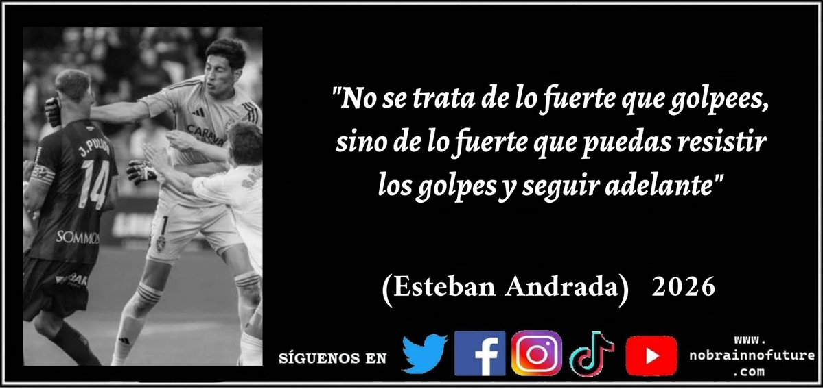 n0brainn0future's tweet image. Esteban Andrada (2026): "No se trata de lo fuerte que golpees, sino de lo fuerte que puedas resistir los golpes y seguir adelante"
#andrada #zaragoza #laliga #segundadivision #rocky #estebanandrada #realzaragoza #huescazaragoza