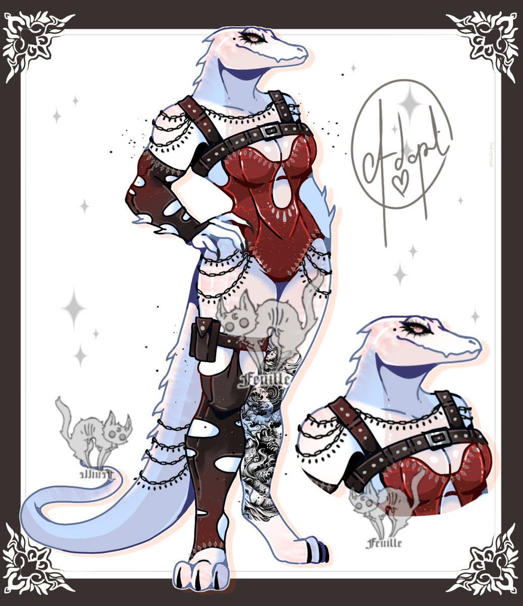 [ Open ] 🤍☁️ Shana the albino crocodile auction
 
Adopt available here: ych.commishes.com/auction/show/5…

#adoptable #furryfandom #adopts #art #furryartist #furry #anthro #furryartwork #oc #adoptables #furrygirl #scalie #crocodile