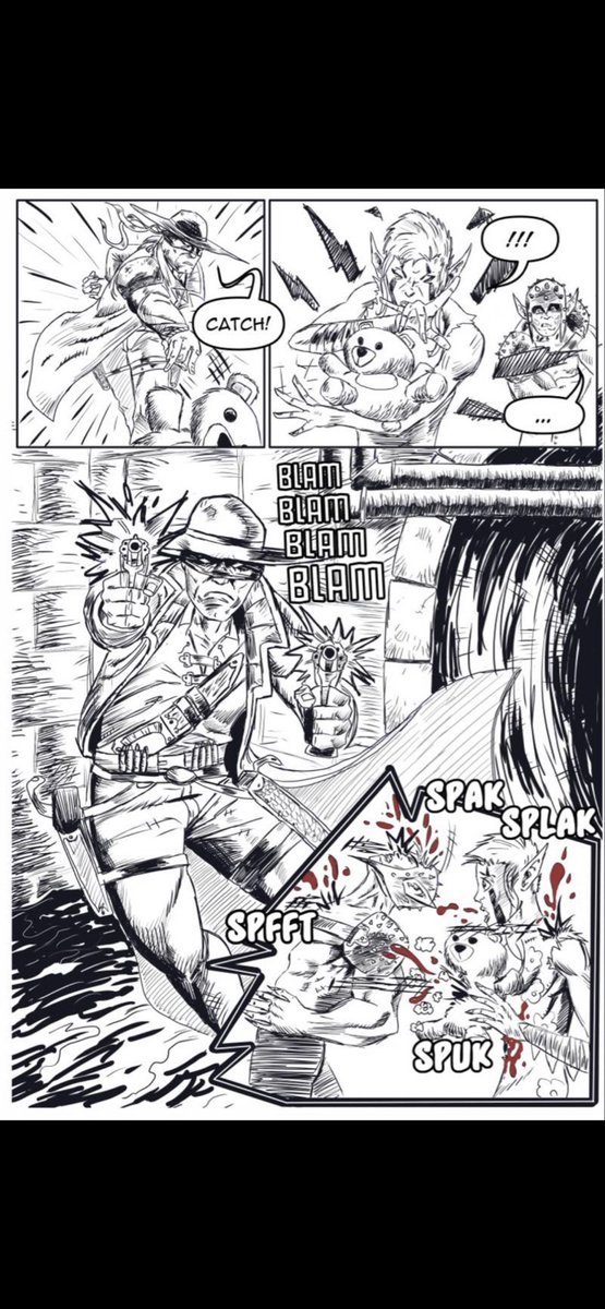 ButtreyArt's tweet image. I’ve been working on trying to make my art more commercial for the last three years, even teaching myself to color as well. The first is my latest page for my portfolio and the second image is from three years ago. Let me know what you think! #ComicbookArt