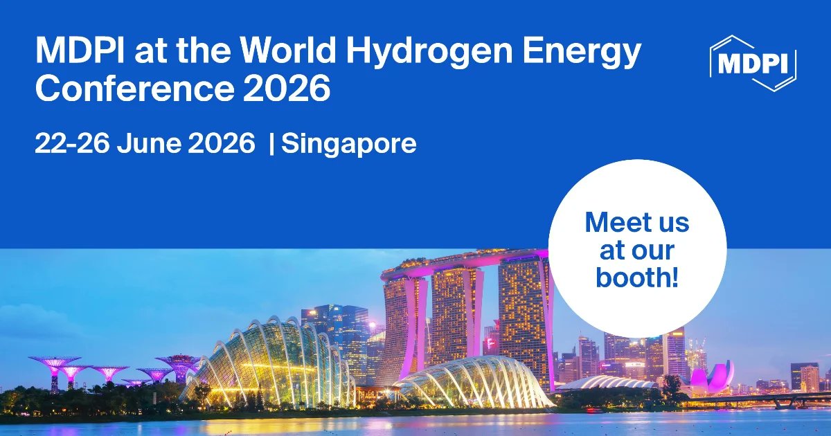 Suschem_MDPI's tweet image. 🌱 Meet @Suschem_MDPI  at #WHEC2026!

📍 Singapore | 📅 22–26 June 2026

Explore the latest in hydrogen energy, Special Issues, and open access publishing with MDPI.

Let’s connect 👉 
mdpi.com/about/announce…
#Hydrogen #CleanEnergy #OpenAccess