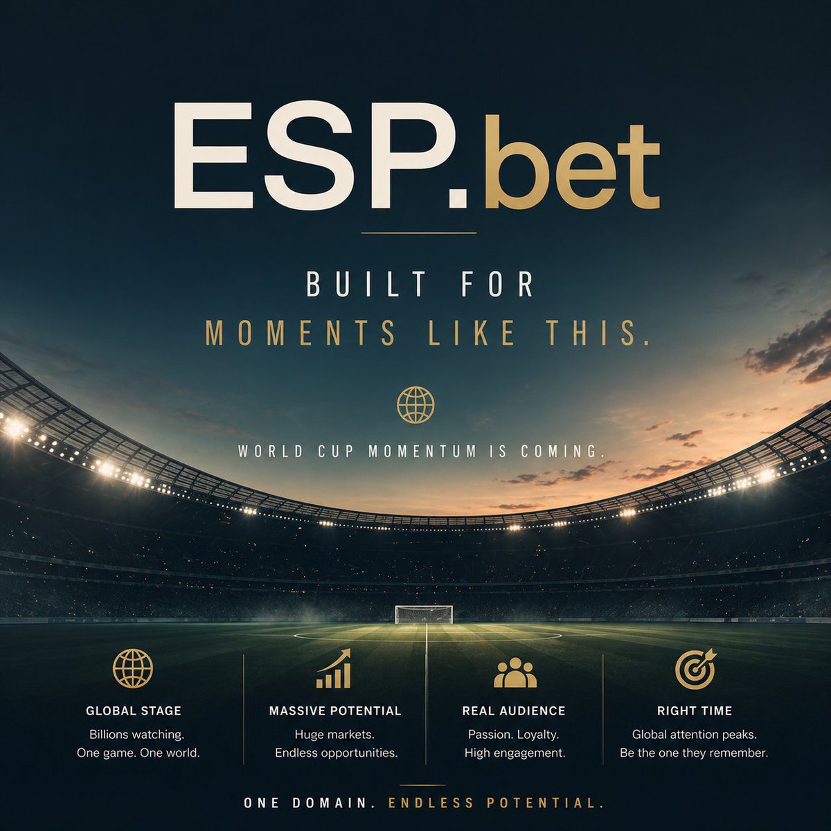 MH2025_Official's tweet image. Global attention peaks like this don’t just create moments - they create markets.

ESP.bet available.
Built for moments like this. 

#WorldCup #SportsBetting #iGaming #Football #Spain #BettingIndustry #DomainInvesting #soccer