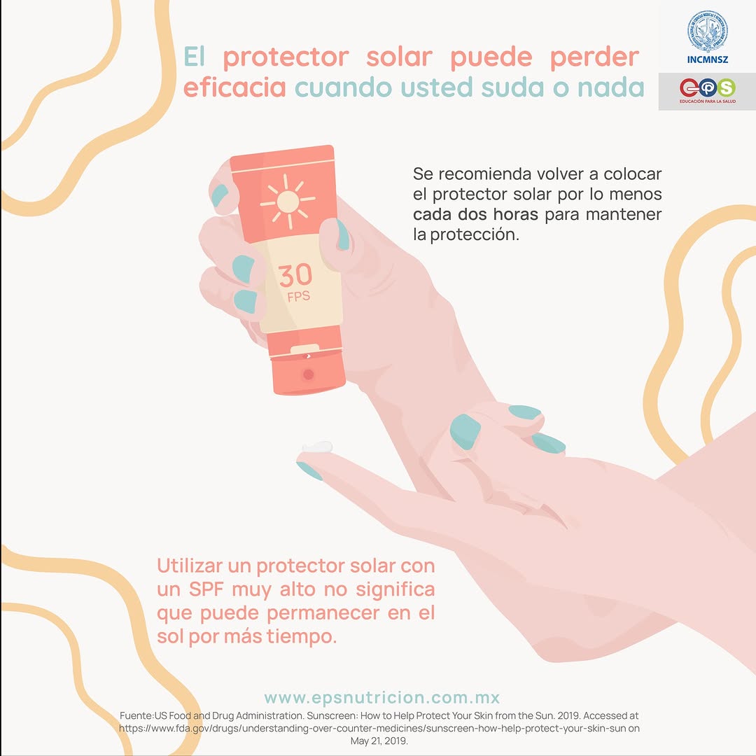 INCMNSZ_EPS's tweet photo. ¡No olvides tu #ProtectorSolar! ☀️🧴
Recuerda aplicarlo en todas las zonas expuestas y reaplicar cada 2 horas, especialmente si sudas o nadas. Un FPS alto es genial, ¡pero no significa que debas exponerte más tiempo! Protege tu piel hoy. ✨
@incmnszmx @SSalud_mx
#EPS #INCMNSZ https://t.co/iDYa7dPISx
