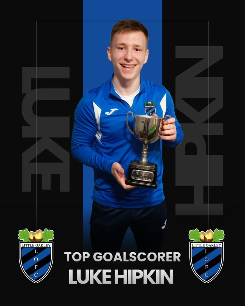 LittleOakleyFC's tweet photo. 𝐓𝐎𝐏 𝐆𝐎𝐀𝐋𝐒𝐂𝐎𝐑𝐄𝐑 - 𝐋𝐔𝐊𝐄 𝐇𝐈𝐏𝐊𝐈𝐍

What A Season This Man Has Had!

14 Goals In All Competitions &amp; 20+ Assists 

Hippers Has Played A Crucial Part In Bringing That Trophy Home! 🏆

Not To Mention That Bicycle Kick 🤩 https://t.co/UvX9Wf3eUO