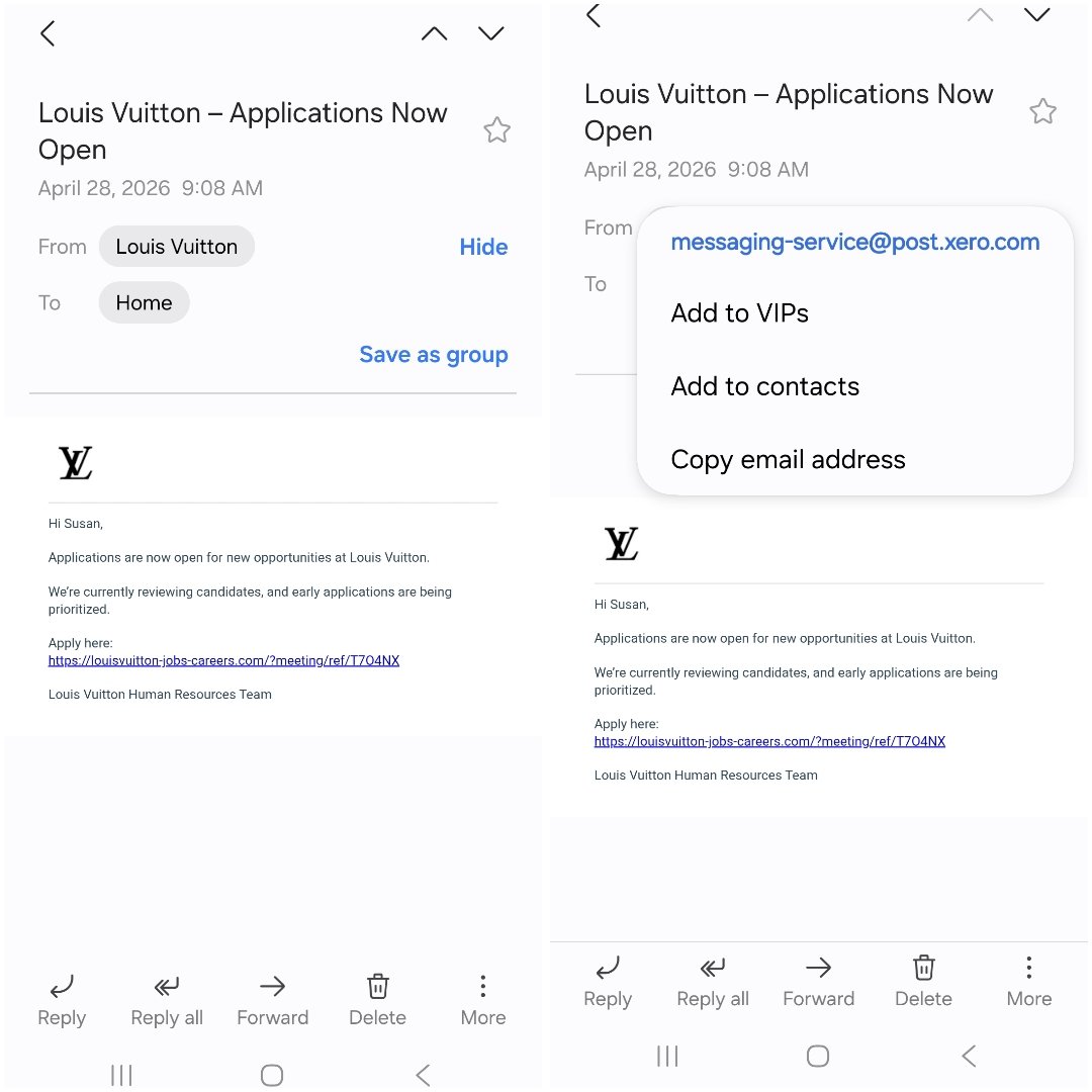 SusanLDorazio's tweet image. Today's job search PSA 📰

If you're looking for a job right now, you've probably been on the receiving end of an unsolicited email. Always check who the email is actually from.

You're welcome.

#freelancer #FreelanceWork #FreelanceLife #RemoteWork #JobHuntingChronicles