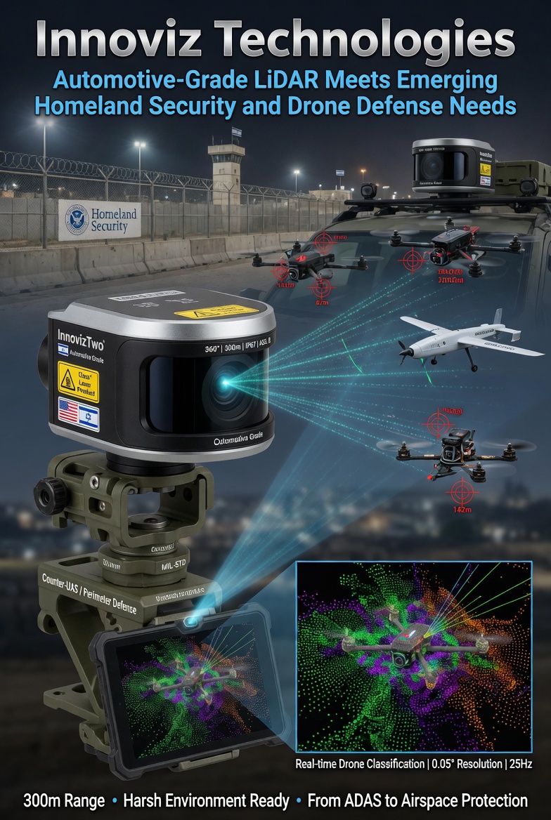 ValyeAI's tweet image. $INVZ #LIDAR #Drone #Security #DefenseSpending : 

Innoviz Technologies: Automotive-Grade LiDAR Meets Emerging Homeland Security and Drone Defense Needs 

Innoviz’s automotive-grade LiDAR sensors deliver long-range, high-resolution 3D point clouds with ruggedness suitable for