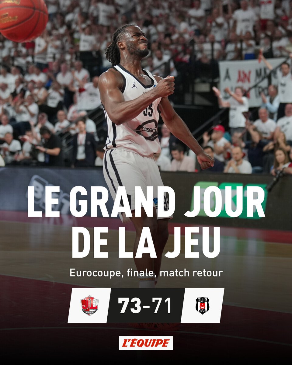 Bourg-en-Bresse remporte l'Eurocoupe en dominant Besiktas dans les derniers instants > l.lequipe.fr/fFT