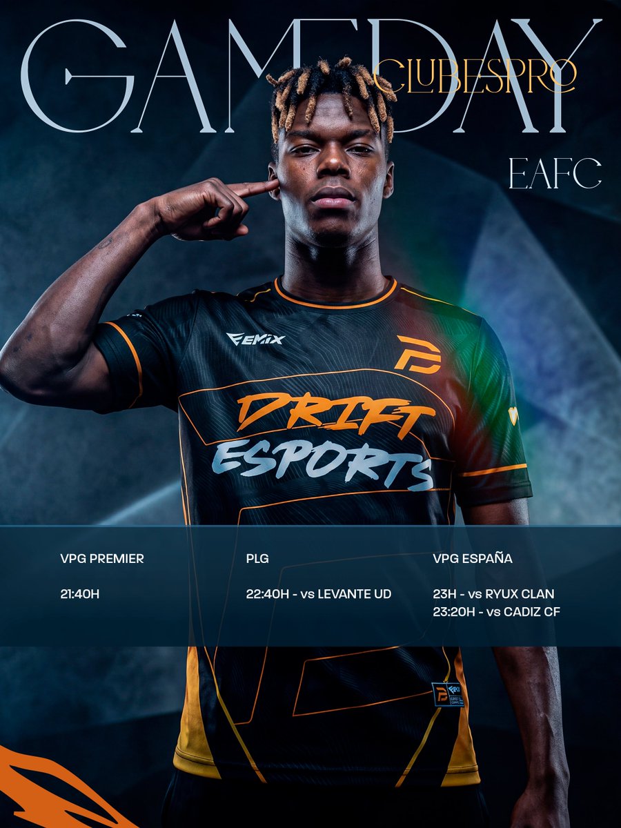 DriFtEsports_'s tweet image. GAMEDAY | #ClubesPro 

🏆 @VPGEurope 

21:40h 

🏆 @PLG_Spain 

22:40h 🆚 @EsportsLUD 

🏆 @VPG_Spain 

23:00h 🆚 @RyuxClan 
23:20h 🆚 @Cadiz_CFESports 

📺 twitch.com/jmartinezc10

#DriFtEsports 🧡