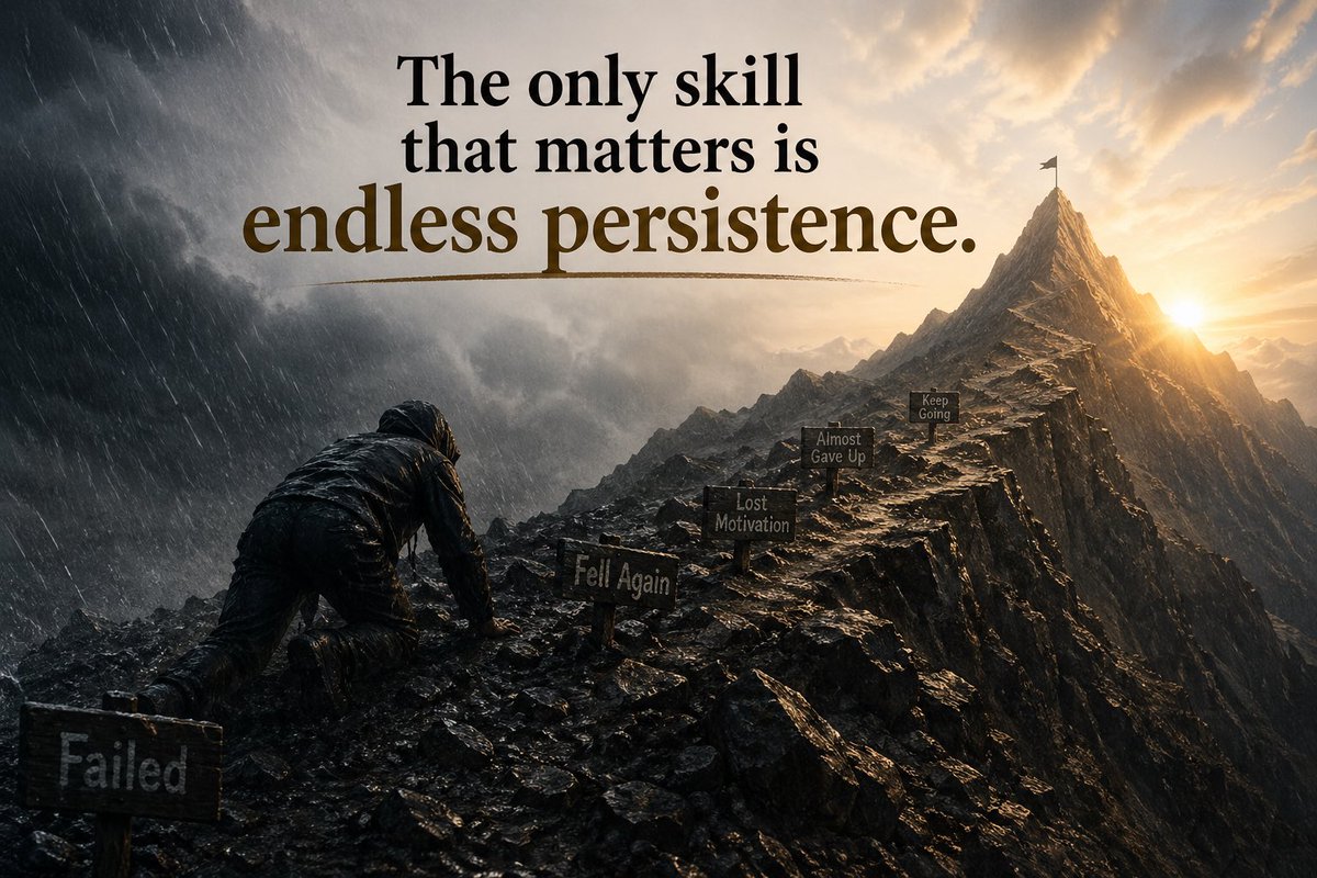 MacRoberts_O's tweet photo. The only skill that matters is endless persistence. https://t.co/EzrUOMZ39m