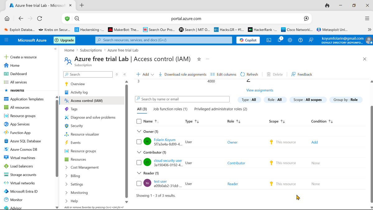 Trojan_horse001's tweet image. Just implemented RBAC in Azure! 🔐 Created users Reader &amp;amp; Contributor roles to test access control on a VM. Reader got blocked instantly, Contributor had full control.l but can't decude who accessed what.Least privilege principle in action! ✅
#CloudSecurity #MicrosoftAzure #Cyb