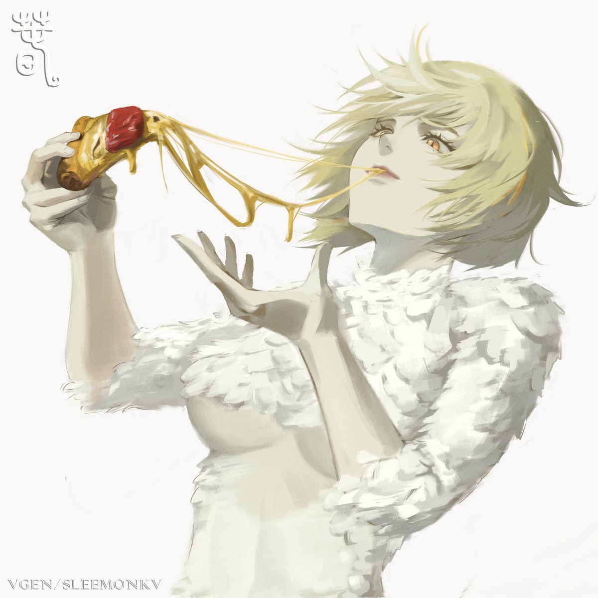 's tweet image. Day 64 - Falin Touden 🍕
#rkgk #illustration #dungeonmeshi #deliciousindungeon #falin