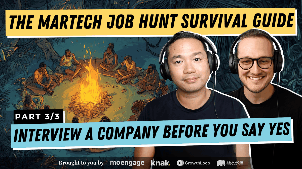 humansofmartech's tweet photo. Part 3/3 of our Martech Job Hunt Survival Guide is live!

217: How to interview a company before you take the job

Blog: https://t.co/UsGbpxohGh
YouTube: https://t.co/Yz1M22P8Za https://t.co/Lzrk3tccpm