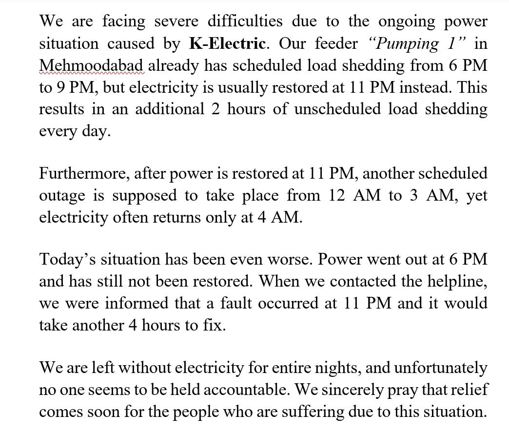 ali8233441's tweet photo. @KElectricPk @AliPervaiz450 @CMShehbaz @SaeedGhani1 @NEPRA5 @sifcpakistan @MuradAliShahPPP 

O Allah, destroy and ruin K-Electric. It has made our lives miserable. https://t.co/UcHWsOa93o