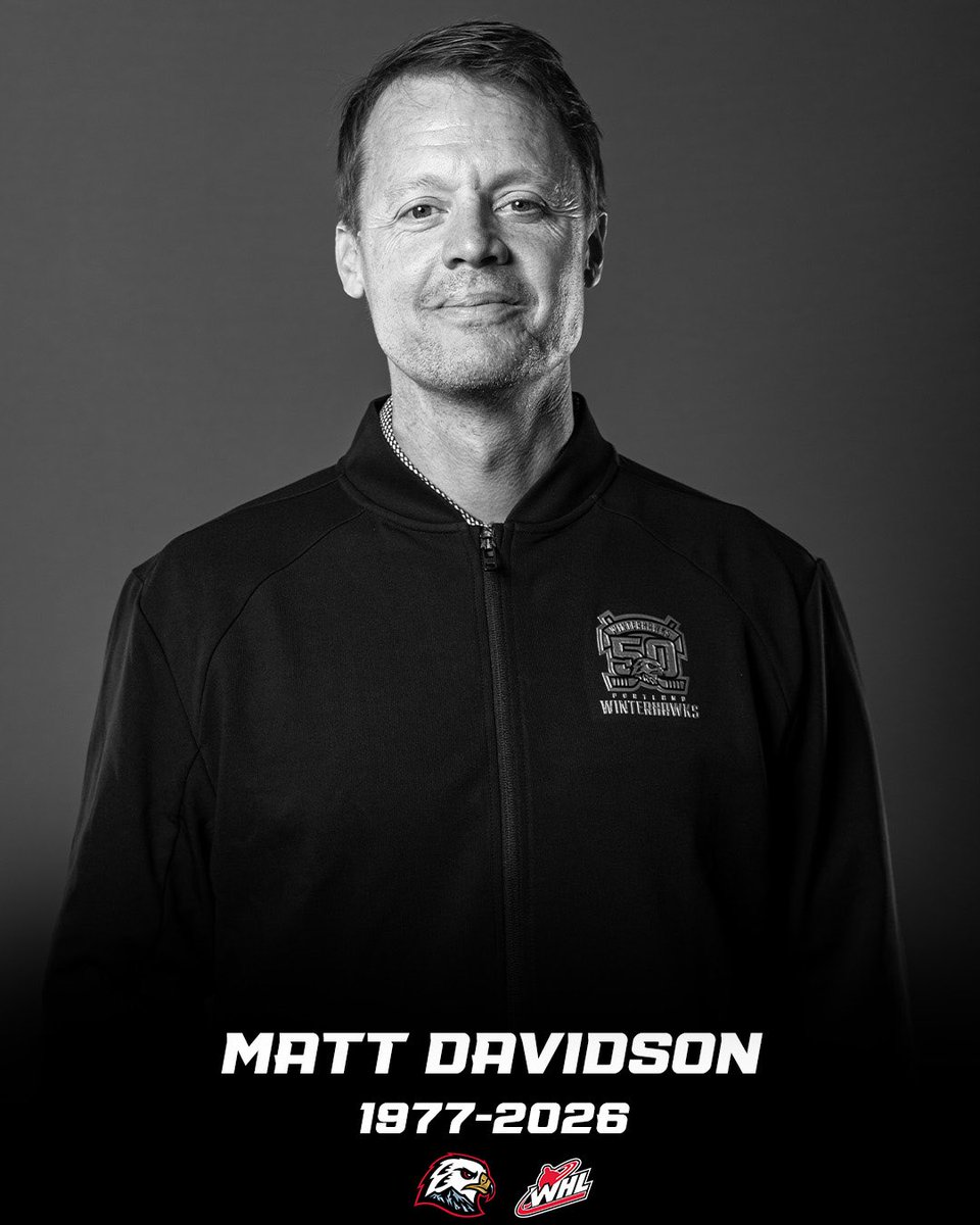 The Portland Winterhawks Hockey Club is deeply saddened by the news that Matt Davidson, our Director of Player Personnel, has passed away. 

FULL STATEMENT » pdxhwk.us/MattDavidson