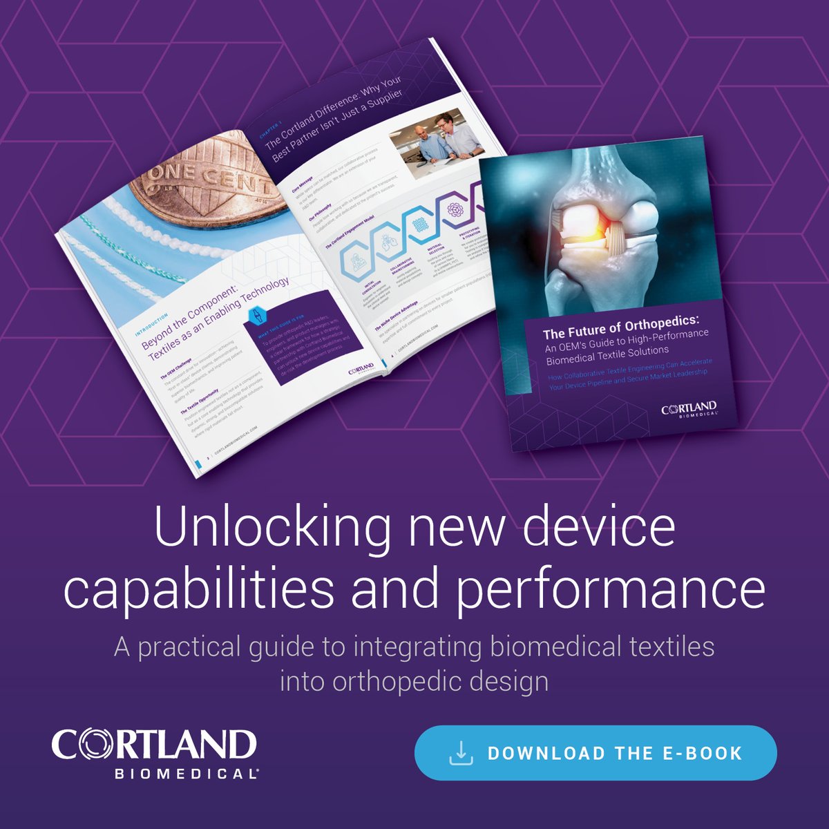 Cortland_Biomed's tweet image. #Orthopedic innovation is evolving—and #textiles are playing a bigger role than ever.

Our new #ebook explores how OEMs are using #biomedicaltextiles to unlock new device capabilities and improve performance.

Download here: cortlandbiomedical.com/e-book-the-fut…