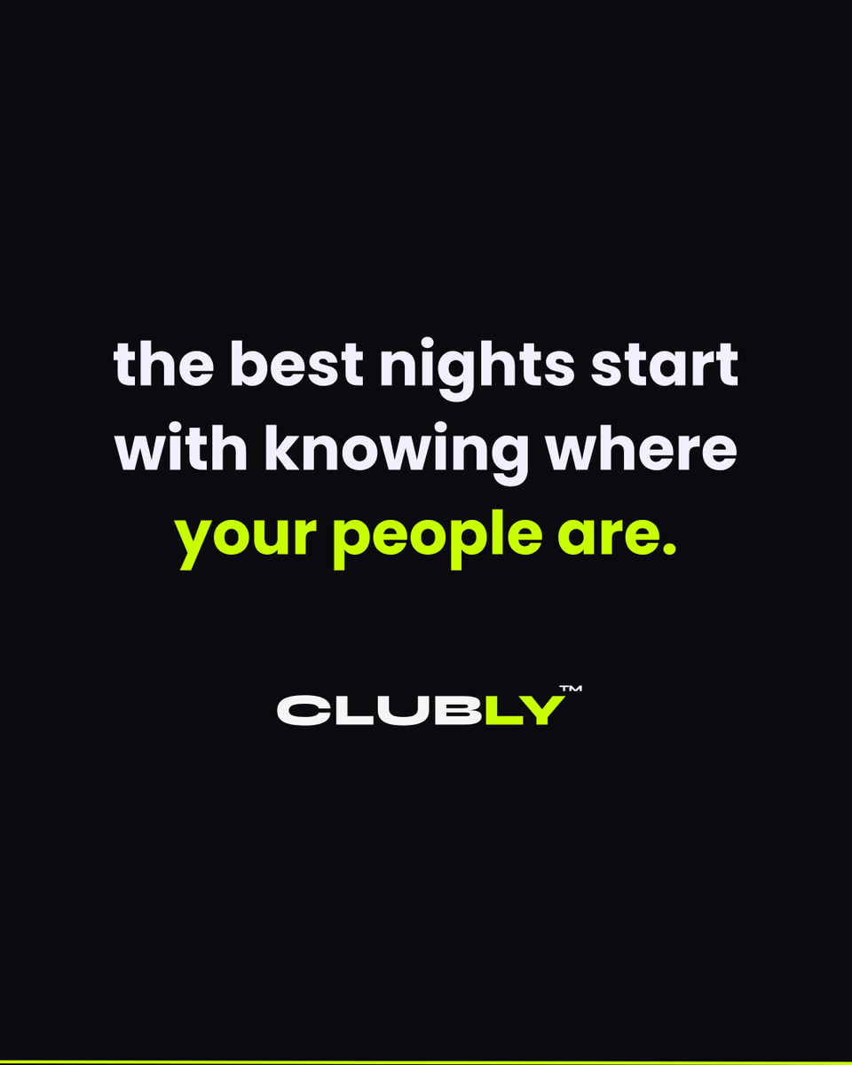 WeAreClubly's tweet photo. the best nights start with knowing where your people are. 🌙

coming soon → https://t.co/dyVkYA5340

#nightlife #weareclubly https://t.co/NKDAbgmfHS