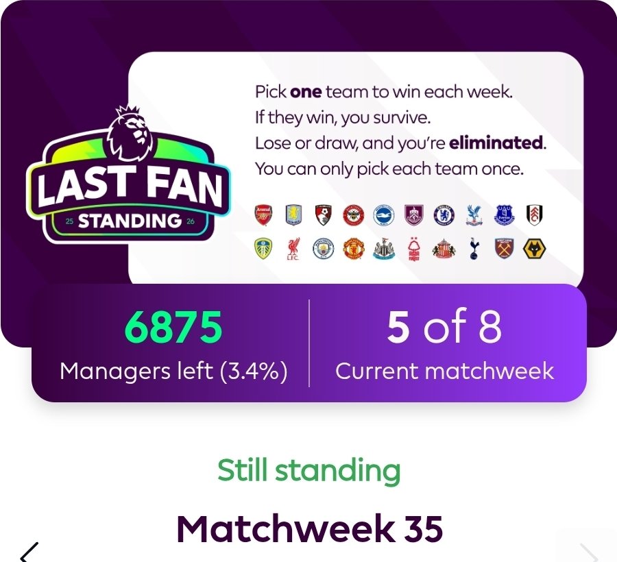 FashDashHill's tweet image. 1660 out, so one of the remaining 6875 left!
R1: Aston Villa
R2: Brighton
R3: Leeds
R4: Liverpool
R5: ?

Chelsea? City? Arsenal? Bournemouth? Even Sunderland?

Thoughts?

#fpl #fplcommunity