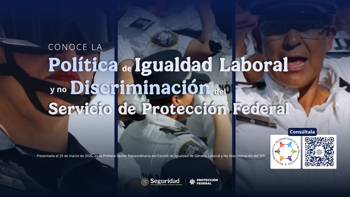 spf_sspc's tweet image. La Política de Igualdad Laboral y No Discriminación del #SPF establece los principios que rigen la convivencia y el desarrollo profesional del personal.

👇🏽 Consulta el documento completo aquí. 👇🏽

#ProtectoresDeLaNación #MásCercaMásSeguros
