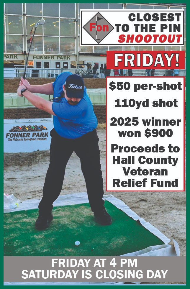 chriskotulak's tweet photo. This Friday, participate in the Fon Shootout after the races. Pay $50 per-shot and shoot from the finish line. The closest to the 1/16th pole (110 yards away) splits the total pot. Last year $900 went to the winner (TJ Gnuse) and $900 to local Veterans Relief Fund. @FonnerRacing https://t.co/1HluYlMVCJ
