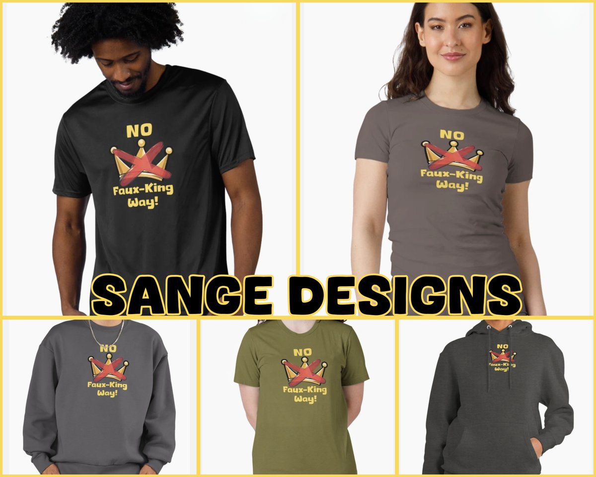 sangedesignsX's tweet image. 🛑 "No Faux-King Way!" No Kings t-shirts, hoodies, sweatshirts and MORE! 🚫👑 Find your perfect fit, only in my Redbubble Shop!

⏩ redbubble.com/shop/ap/179641…

#SHOPSMALL #TuesdayVibes #nokingsnowar #NoKings #fauxking #trump #epstein #ICEout #sangedesigns #ShamelessSelfpromoTuesday