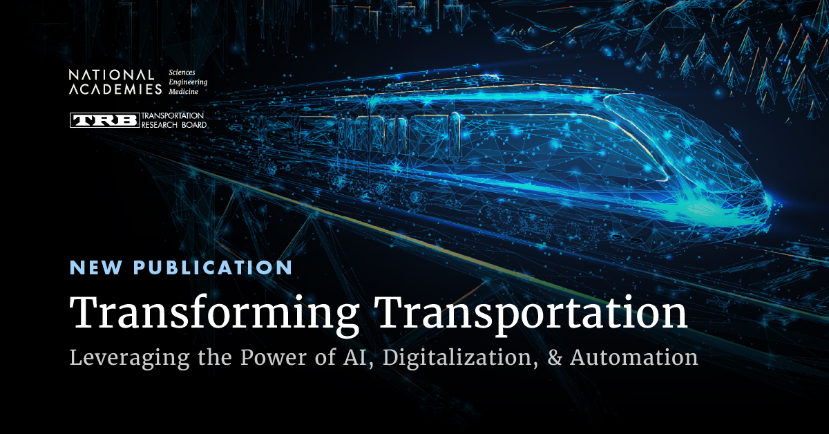 theNASEM's tweet image. #AI, #digitalization, and #automation are reshaping how we move people and goods.

A new publication from @NASEMTRB explores how these technologies can transform #transportation systems.

Learn more: ow.ly/F4f450YRejU
