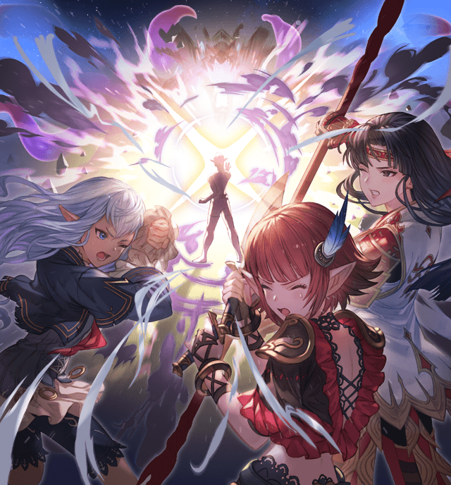 rynegaia's tweet image. while I have your attention on the FFXI girls, pleaseeee check out this gorgeous art from the granblue fantasy collab! #FFXI #FF11