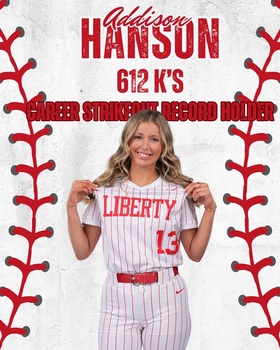 LHSRedhawkSB's tweet photo. Left her mark!

Senior Addison Hanson finishes her career with 612 strikeouts, which is the most in a career in Liberty history! https://t.co/Mr0LnuQUb7