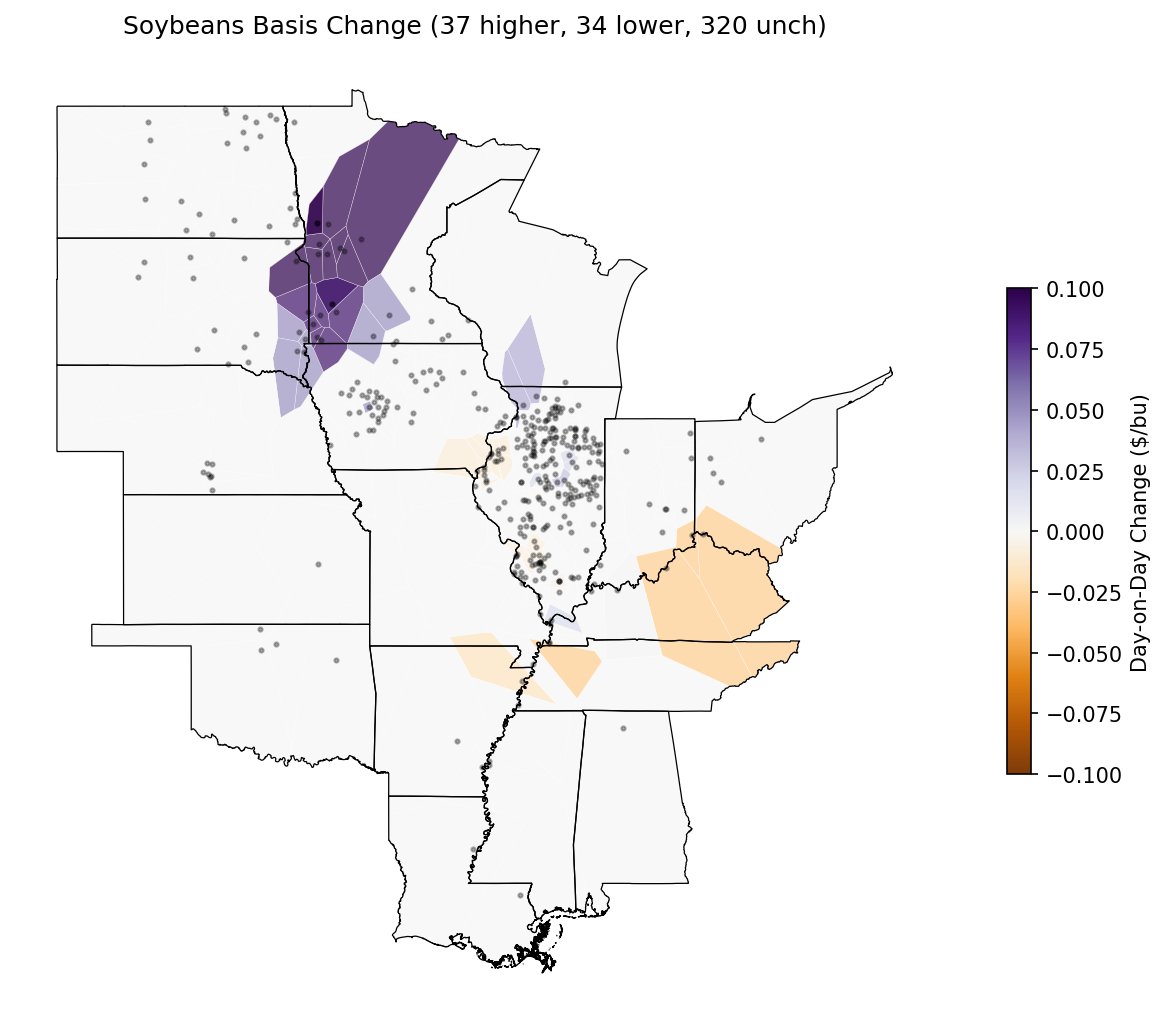 fastagsdata's tweet image. Daily Basis EOD Update
Apr 28, 2026

Delivery: Apr 2026
Changes vs Apr 27
Corn: 397 elevators | 35 higher, 15 lower
Soybeans: 391 elevators | 37 higher, 34 lower

#Basis #Ags #Grains #fastagsdata #OATT