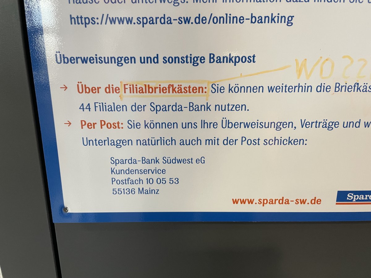 kinnerdoc's tweet photo. Wo sind diese Briefkästen ⁦@spardasuedwest⁩ ? Schon in zwei Filialen gesucht … https://t.co/a17GfswE9A