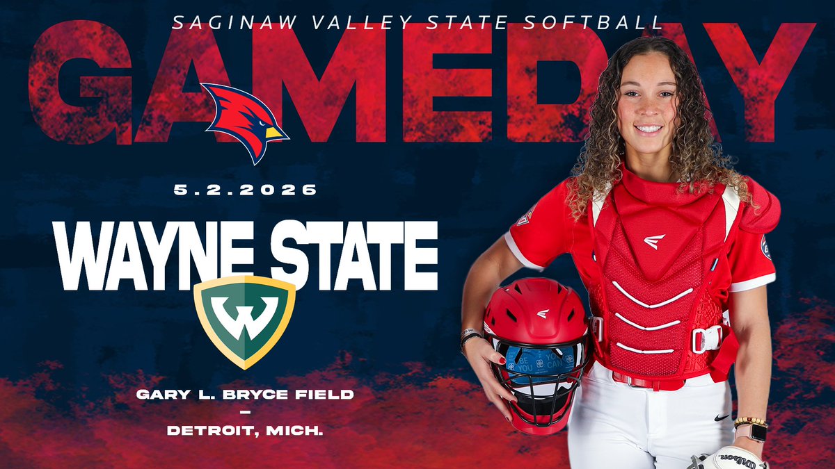 svsuathletics's tweet image. 🚨GAME DAY🚨
🥎: @SVSU_Softball
🆚: Wayne State
📅: May 2, 2026
🕖: 1:00 &amp;amp; 3:00 PM
📍: Detroit, Mich.
📺: bit.ly/3wzQWru
#BeaksUp #GoCards #StandOut #SVSUSB
